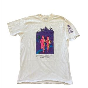 Vintage 80’s Evergreen Town Race White Single Stitched T Shirt L.